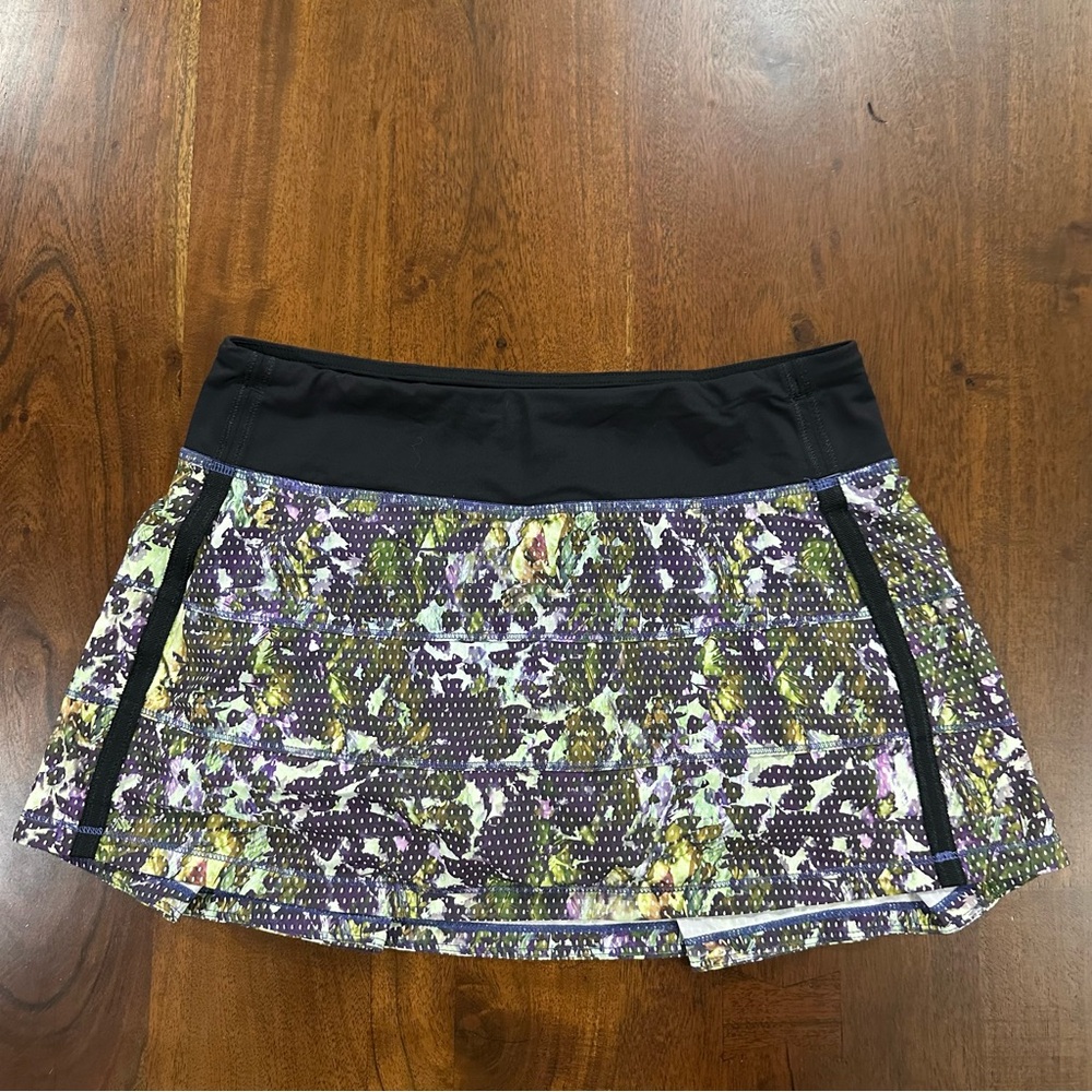 Lululemon Pace Rival Skirt II 4 Way Stretch Floral Sport Sz 6 Pickleball Tennis